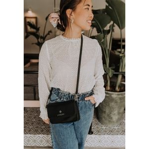 Lambert black crossbody purse